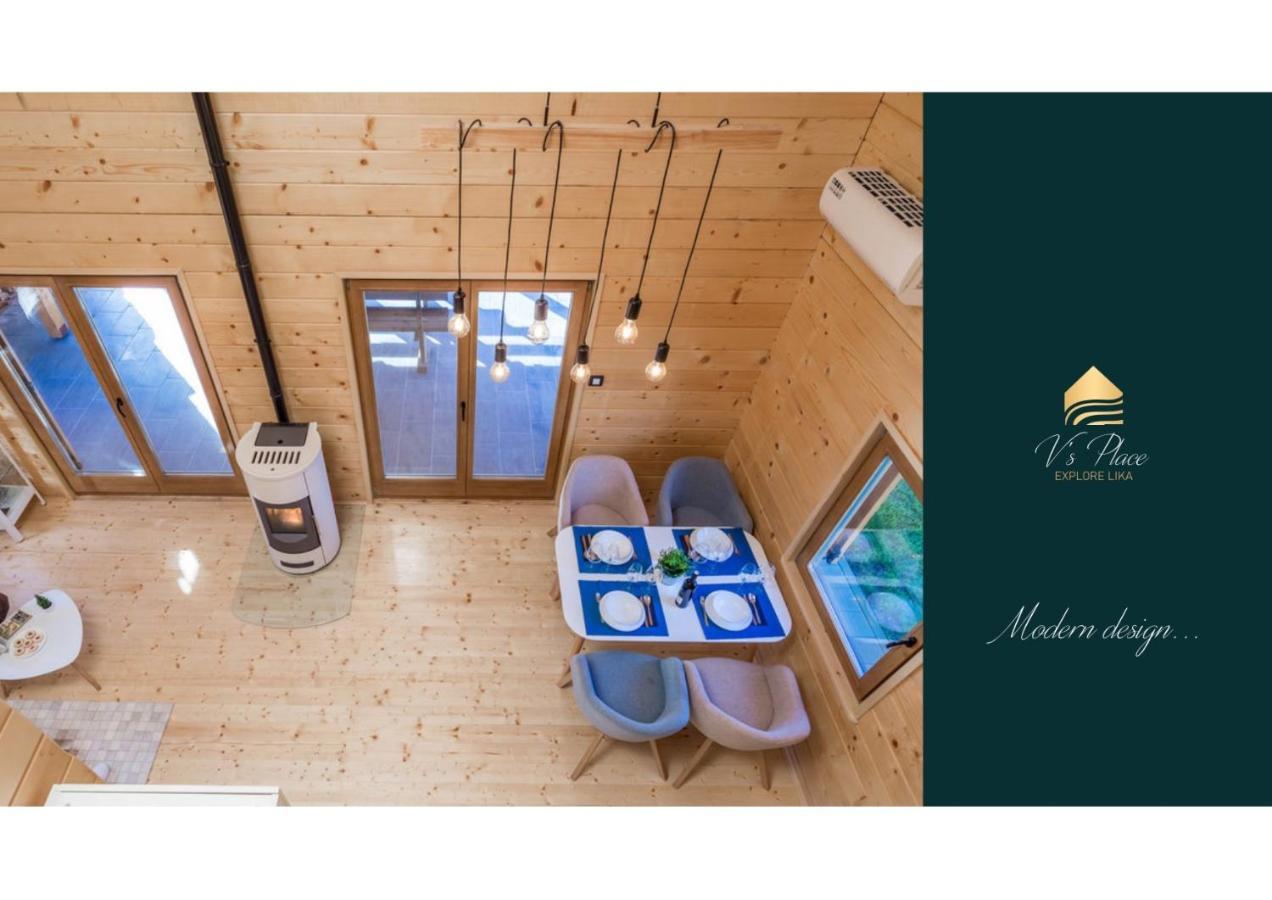 V'S Place - Wooden House With Heated Pool And Outdoor Sauna Otočac المظهر الخارجي الصورة