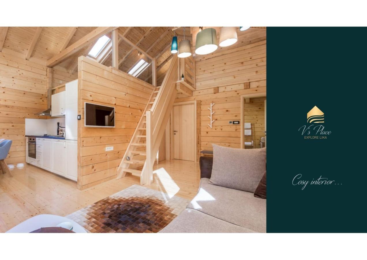 V'S Place - Wooden House With Heated Pool And Outdoor Sauna Otočac المظهر الخارجي الصورة